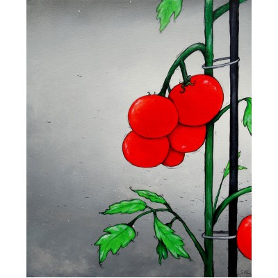 Reproduction de la toile "Plant de tomate" de Marie-Sol St-Onge